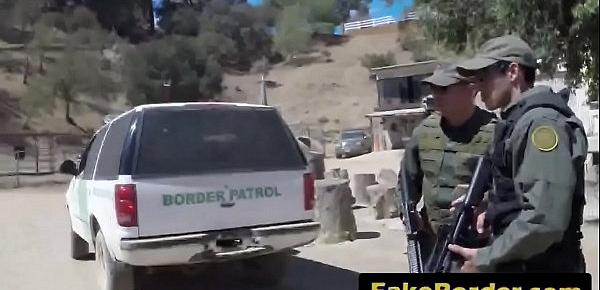  Fake border agent arrests hot brunette Latina and bangs her wet pussy hard